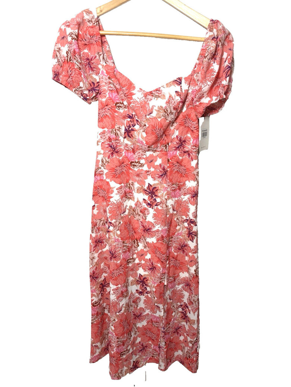 Hello Molly Samba Tonight Floral Dress Womens Pink Puff Sleeve Sweetheart XS